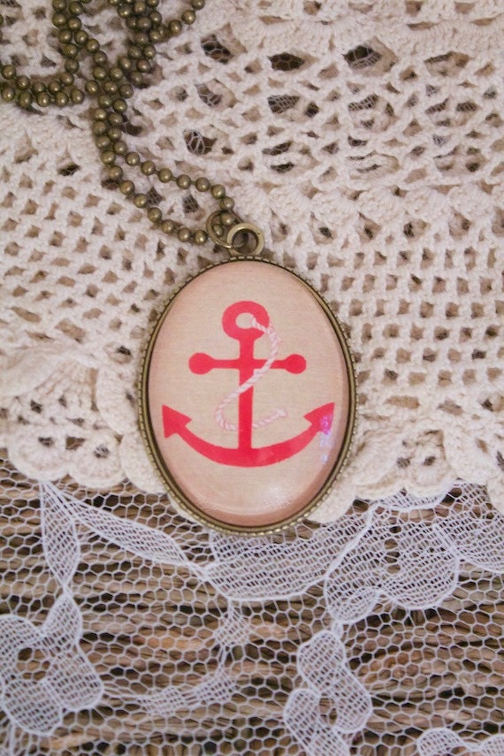 Red Anchor Necklace