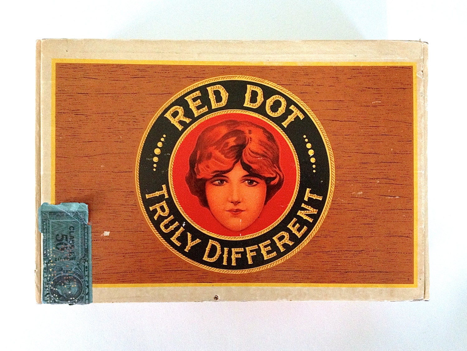 1940s Red Dot Cigar Box - Vintage