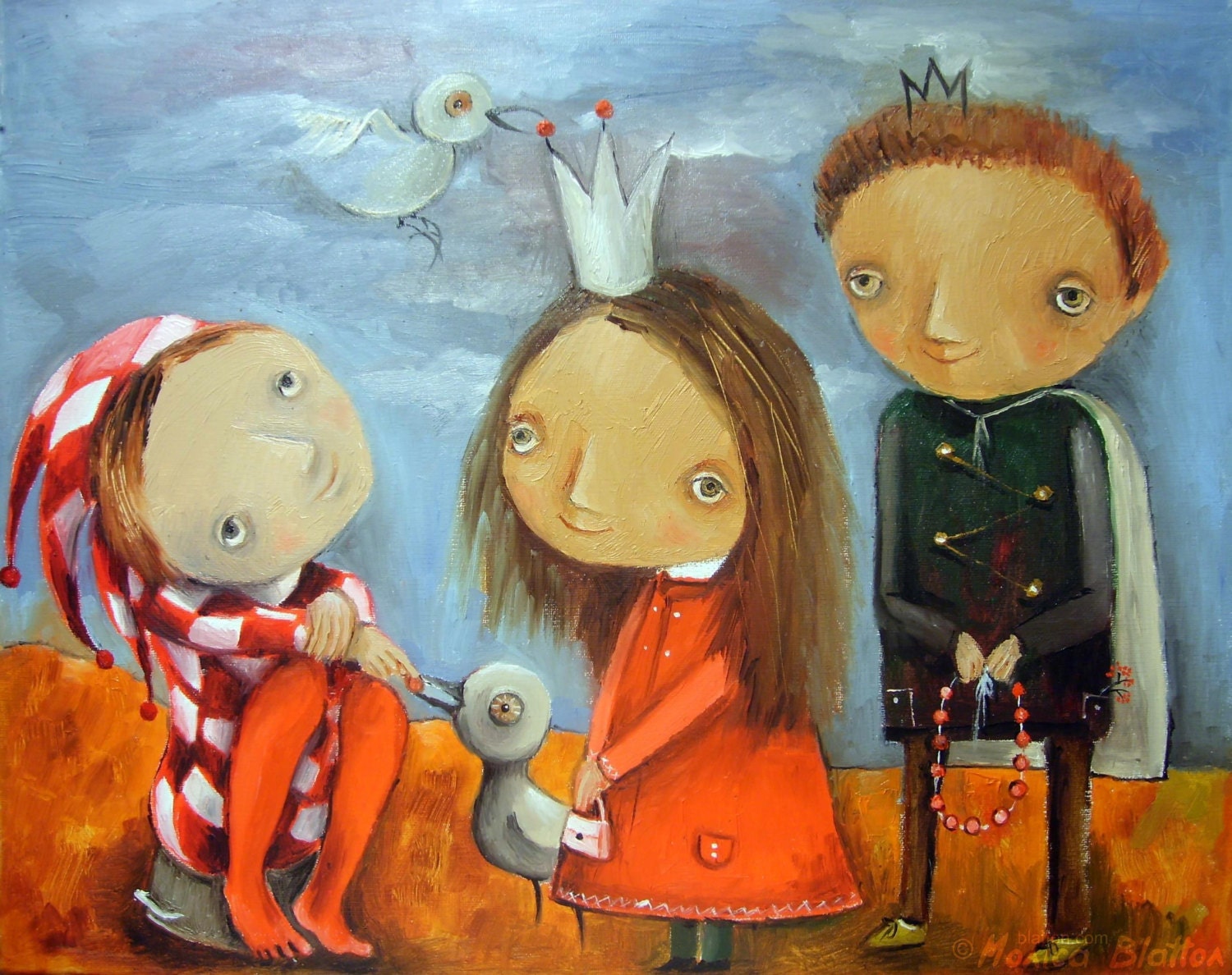 Print of oil painting on canvas by MONICA BLATTON signed by the artist, pop art, fine art, children, kids, childhood