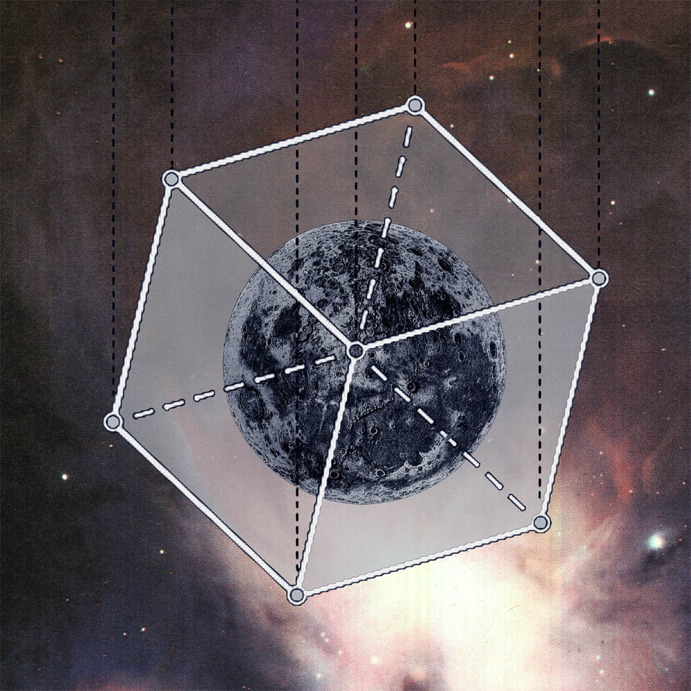 Poster Full Moon in the box Geometric Art Print