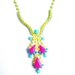 Stunning Rhinestone Handpainted Neon Necklace -Boho - SPRING / SUMMER 2013