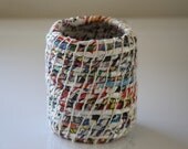 Upcycled Waste Paper Baskets: Junk Mail / Coiled / Medium