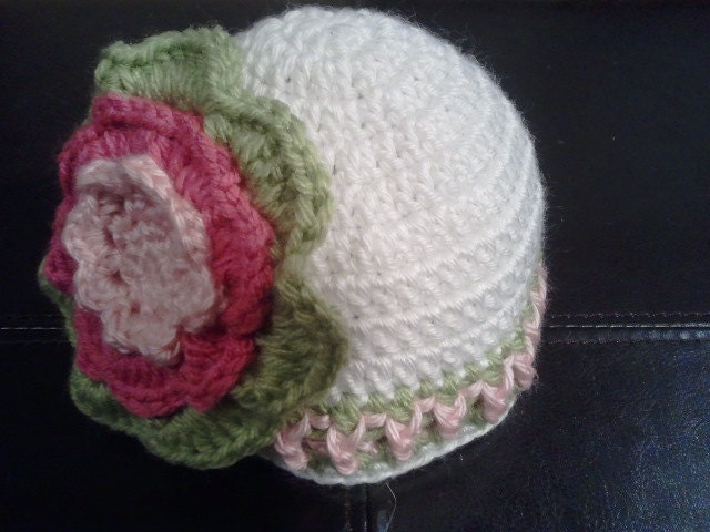Newborn Photo Prop Big Flower Beanie