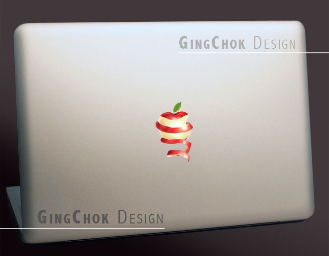 Red apple art painting macbook decal, sticker for Macbook, Mac pro, air 11", 13", 15", 17"