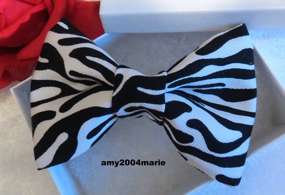 Men / Boys / Toddler Zebra Print Black/White Clip on Bow Tie Bowtie Tuxedo Novelty Gift