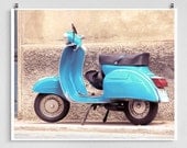 Italy photography - Vespa,Italy photo,Turquoise,Fine art photography,Italy decor,8x10 wall art,white,Fine art prints,Art Posters,Blue
