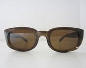 50s Cool Distressed Sunglasses w/ Brown Translucent Frame by Samco Mod Dep // Vintage Sunglasses