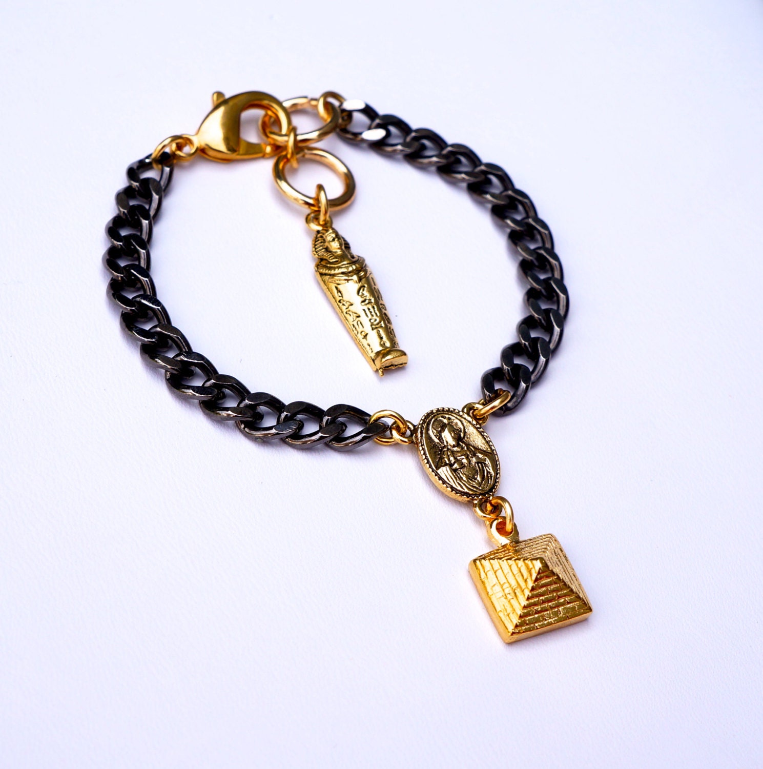 Egyptian pyramid rosary bracelet