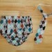 Gray Multi Argyle adjustable infant/toddler tie and bloomer set