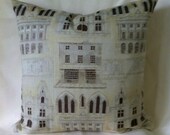 Linwood'The Knowledge'-Cotton Linen-20x20 inch-Accent pillow-Throw pillow-England-Brown-Beige-Lt .yellow-Free shipping