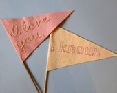 Cake Topper Wedding Flags - Subtle Star Wars touch, Various color options for Spring & Summer