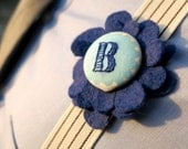 Set of SEVEN Personalized Wedding Boutonnieres  - Shades of Blue -  Forget Me Nots - 9 Other Color Options Hand-Embroidered Goodness