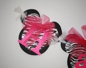 Happy Birthday Zebra Minnie Mouse Banner, Pink Birthday Banner Handmade, Disney Princess Party Decorations