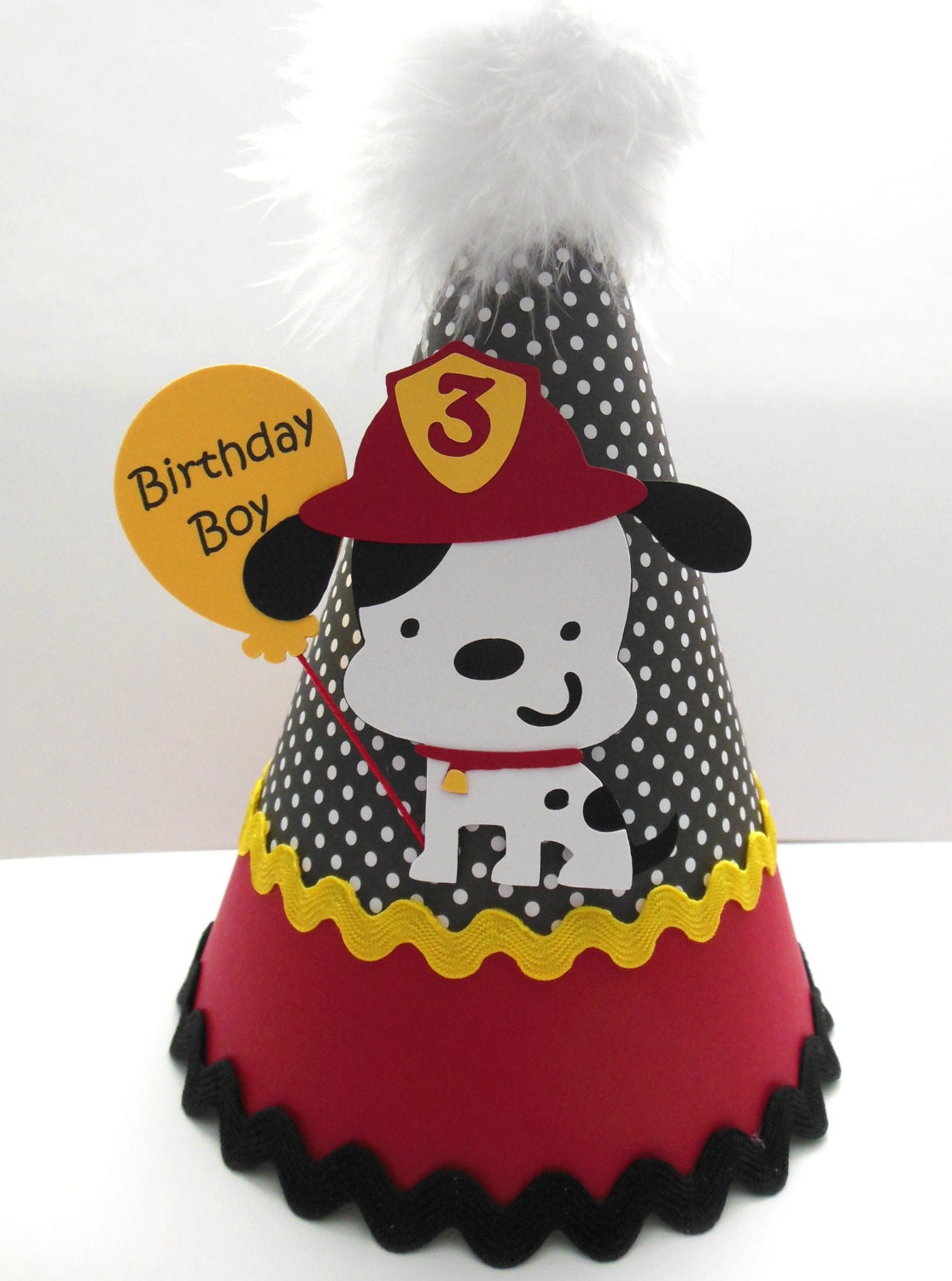 Lil' Firedog Birthday Party Hat - Personalized - Fireman party Il_570xn