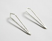 Silver Sharp Front Earrings, Silver Earrings, Long Silver Earrings, Dagger, Spike