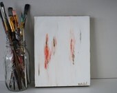 8x10 White/Coral/Gold Abstract