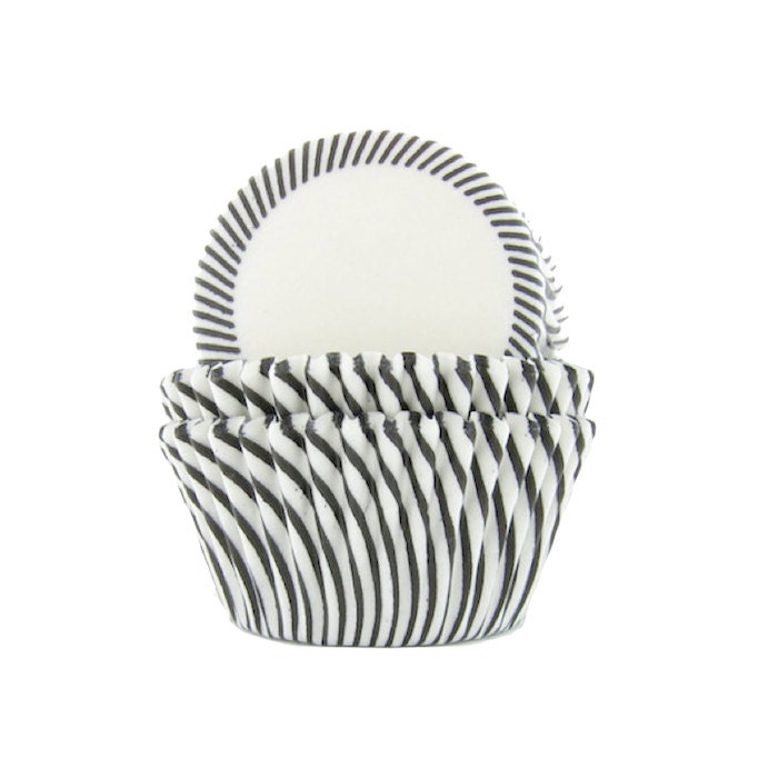 36 Standard Size Baking Cup Liners in Black Pinstripe - Baking Cupcake Party Supplies Il_570xn