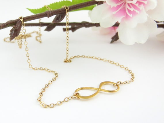 Infinity Necklace, Gold figure 8 eternity necklace, Gold Infinity Necklace, Infiniti Symbol, Gold Necklace, Infinity charm, Double Infinity