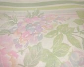 Vintage Bed Sheet Spring. Cannon Percale. Mauve and Lavender Floral. Queen Flat - Use or Repurpose