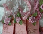 15 Cabbage Rose Vintage Style Thank You Tags For Favor Bags or Gifts...by Le French Chateau