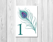 Peacock Table Numbers - Printable Il_170x135