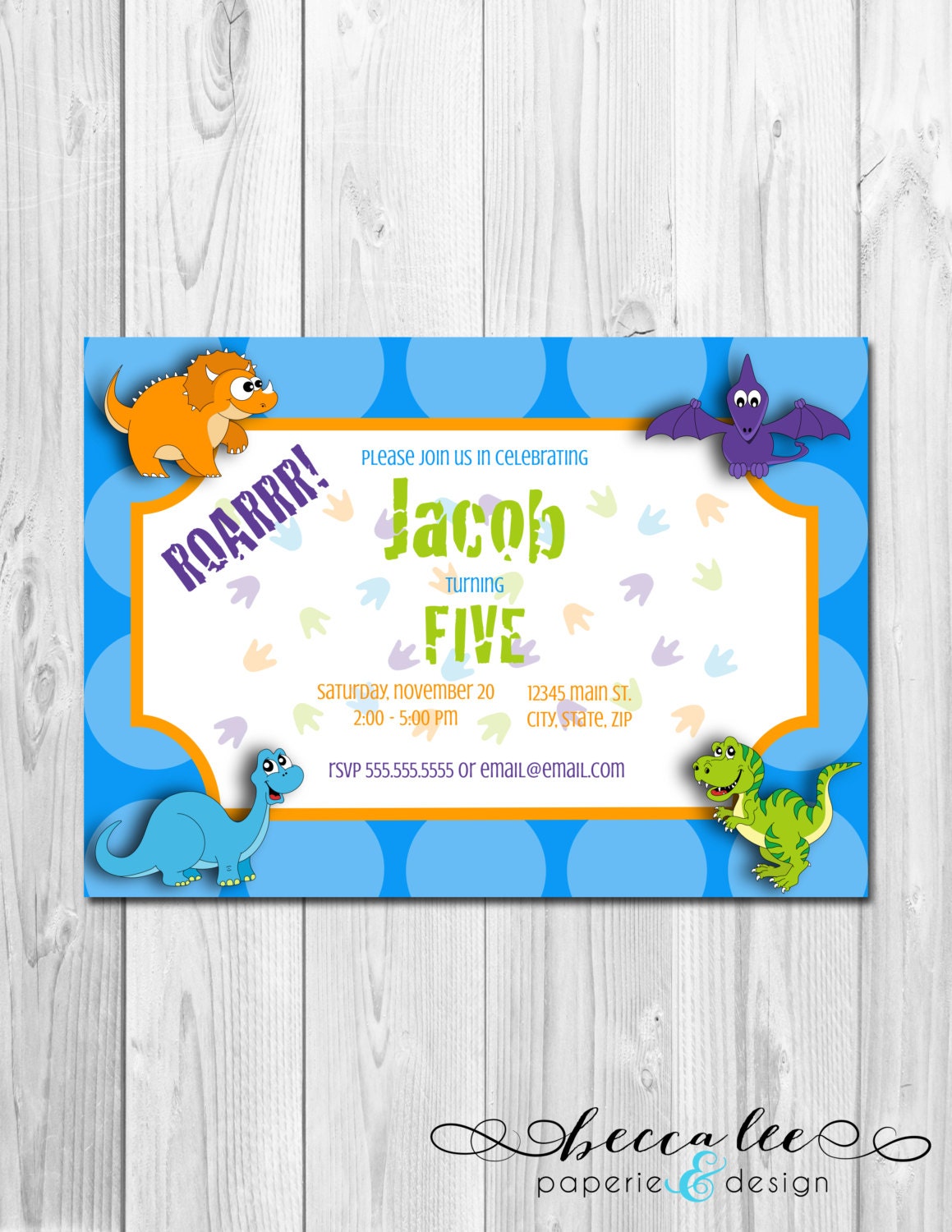 Dinosaur Birthday Party Invitation - DIY - Printable Il_570xn