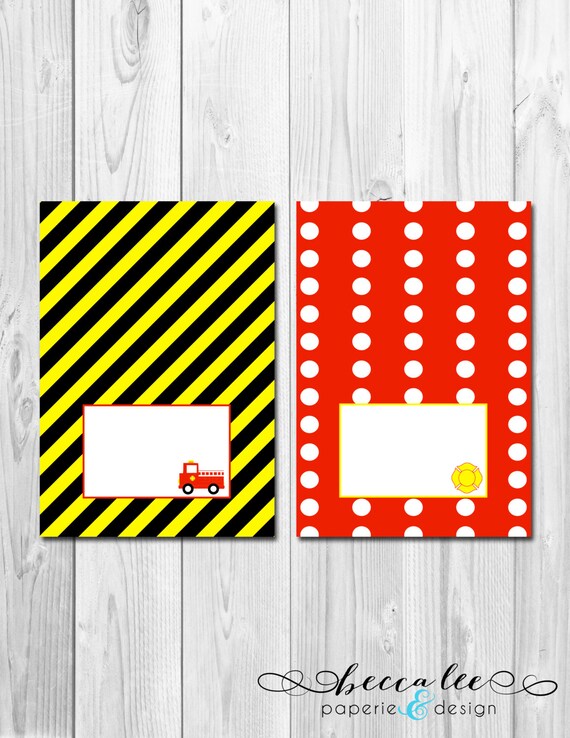 Firetruck Tent Cards - DIY - Printable Il_570xn