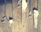 20% OFF- luna necklace- crystal point and crescent moon charm