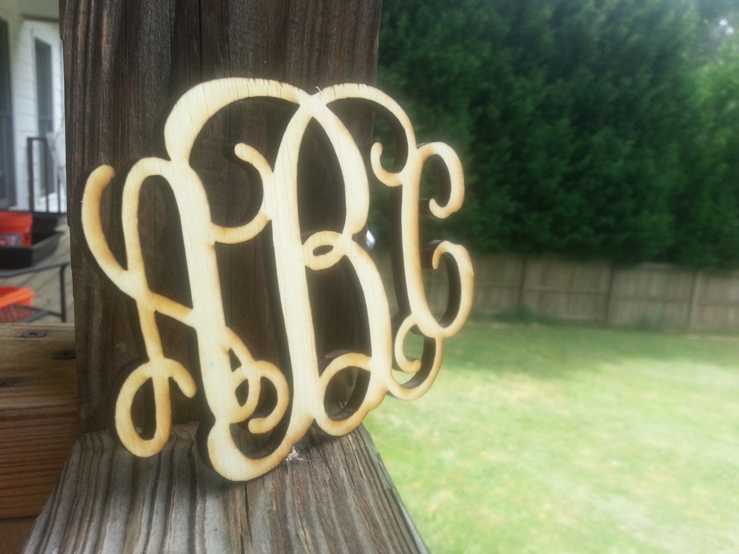 18 inch Unpainted Unfinished wood monogram