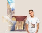 architecture watercolor perspective constructionTshirt men unisex