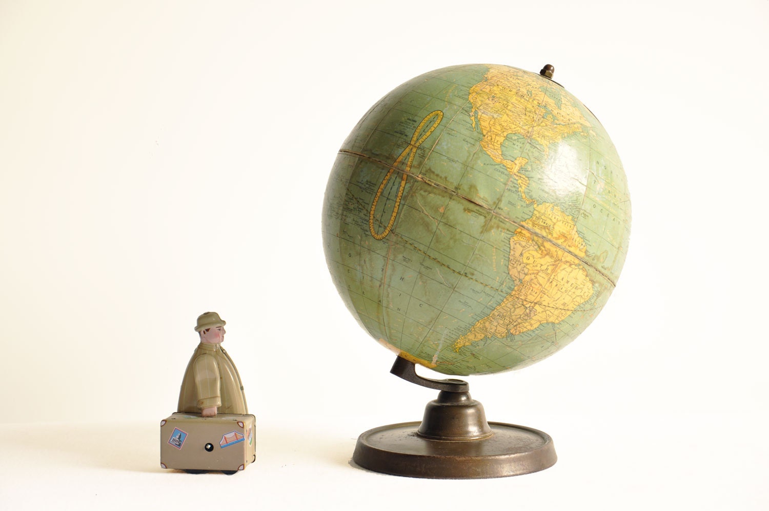 1940's George F Cram's Terrestrial World Globe - 9 Inch