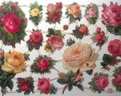 Valentines Vintage Victorian Scraps Roses Scrap Papers German West Germany Romantic Shabby Chic