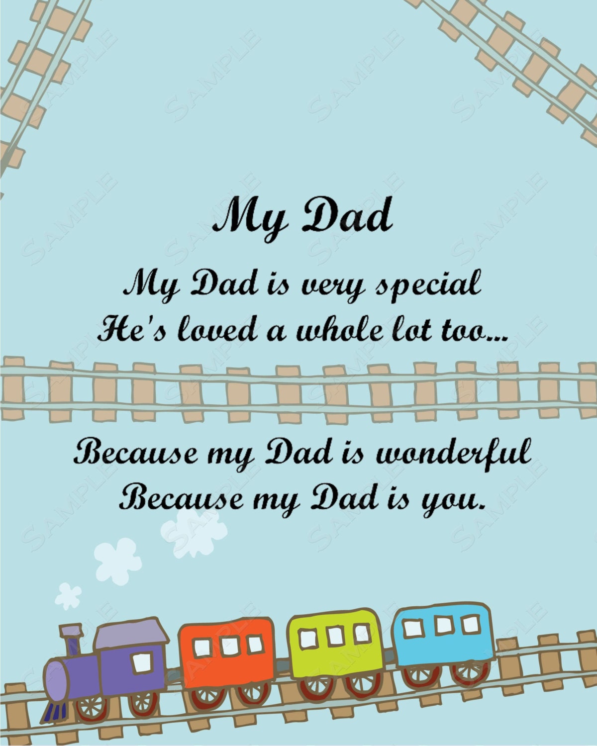 Love Poem for Dad 8 X 10 Print Digital INSTANT Download