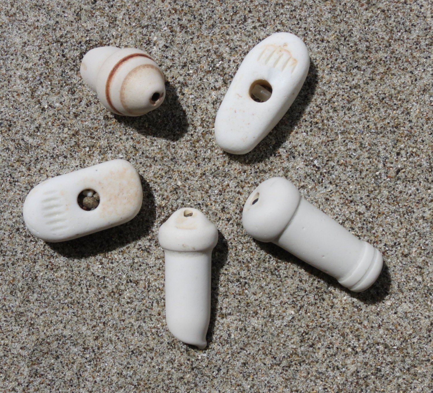 Spark Plugs Ceramic Sea Glass Beach Glass Ceramic Clay Electric Insulators Beachcomb Finds