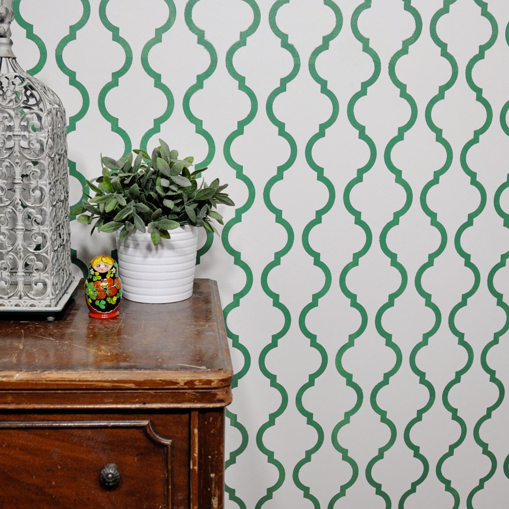 Outline Moroccan Wall Stencil Reusable
