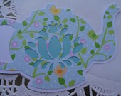 Handmade English Teapot Gift Tags Set of 4