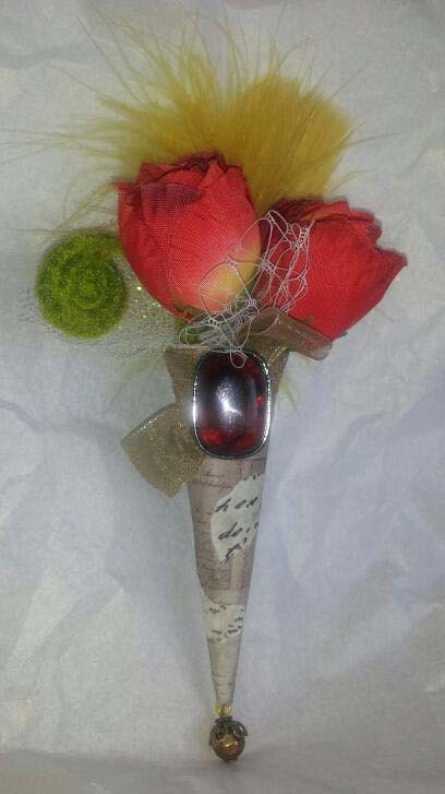 Red STEAMPUNK VICTORIAN Inspired BOUTONNIERE, Prom, Wedding, Groom, ooak