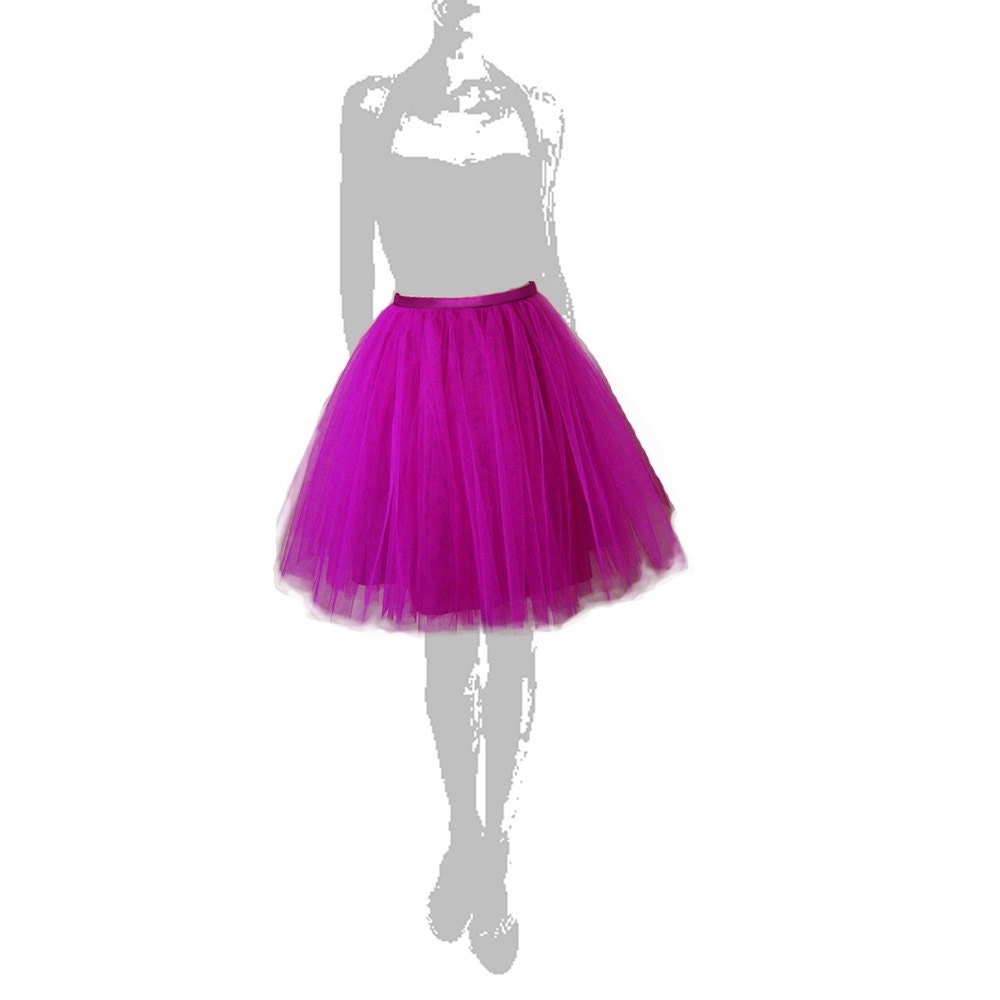 Adult pink tulle skirt, fuxia tutu skirt, petticoat, wedding skirt, custom made to order