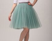 Adult grey&mint tulle skirt, fuxia tutu skirt, petticoat, wedding skirt, custom made to order