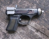 Steampunk Bioshock Gun Bronze & Silver Metallic with Blue and Purple Highlights, 4.25", Cosplay, Ray Gun, Halloween Costume, LARP