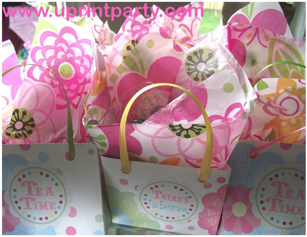Instant Download-Small Gift Bag -Tea Party theme - Printable File- DIY - Digital File - Small gift bag Il_170x135