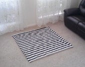 54 inch Square Play mat to match teepee in Stripe, Chevron, Gotcha or Canvas Pictured as black and white stripe