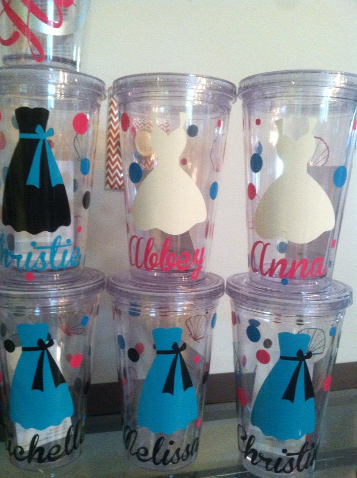 Set of 4 personalized acrylic tumblers