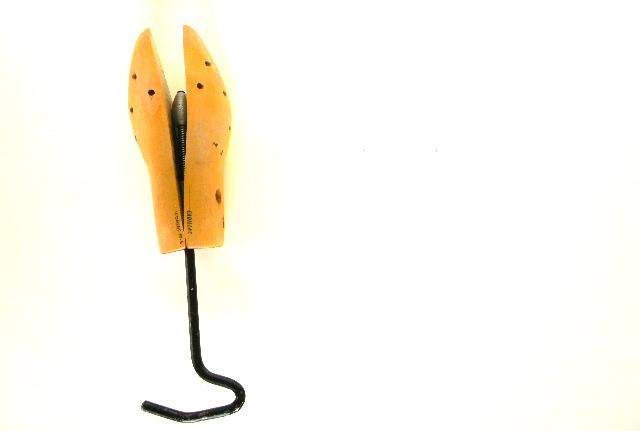 vintage wood and metal shoe tree