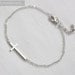 sideways cross bracelet silver