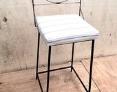 upcycled wrought iron solid bar / kitchen stool.