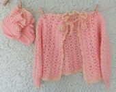 Sweet Crochet Sweater with matching Booties