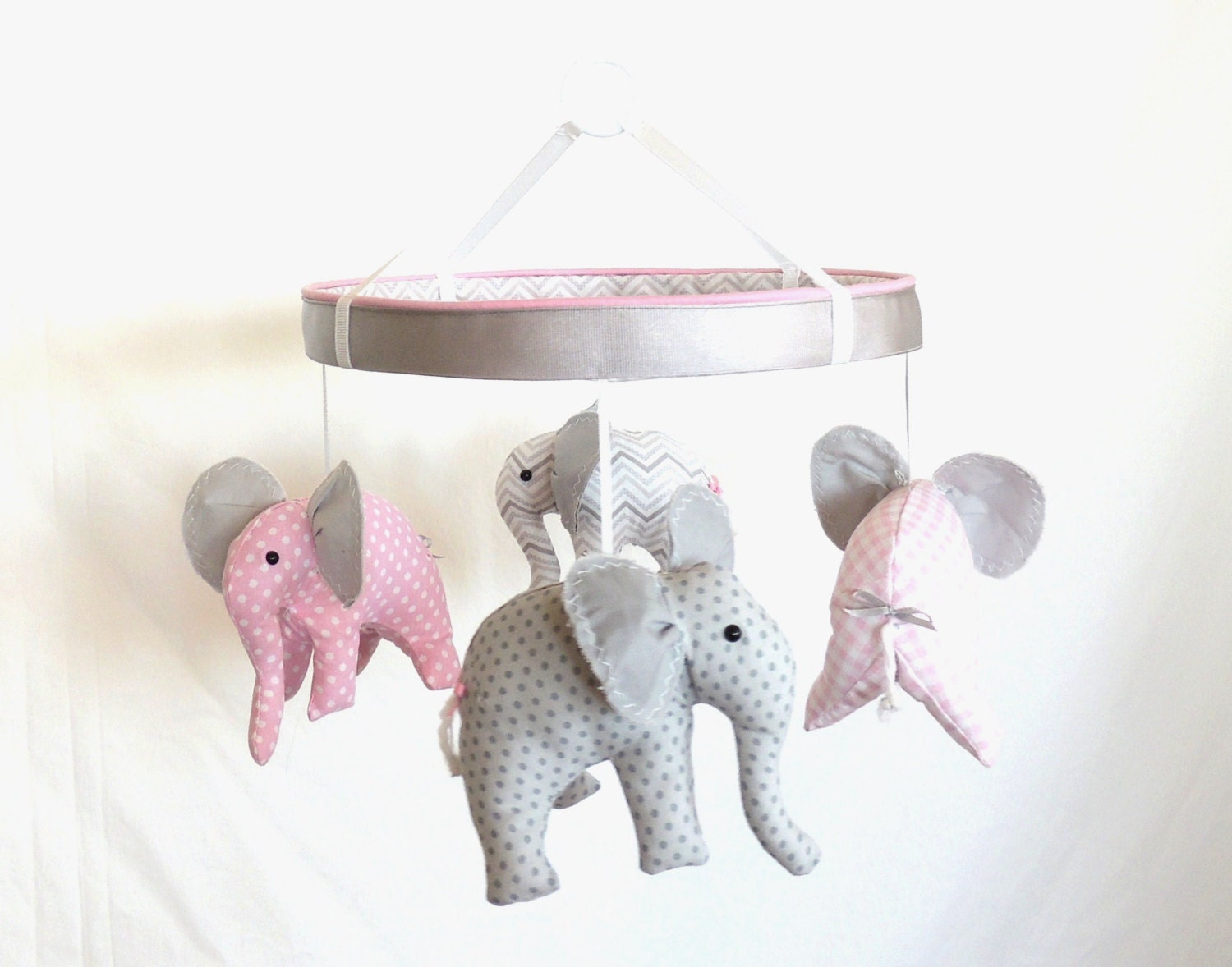 Elephant Mobile- Baby Mobile- Nursery Mobile- Custom Color Crib Mobile