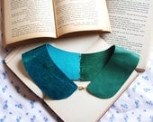 Two Tone Turquoise Leather Collar - KatieBetty