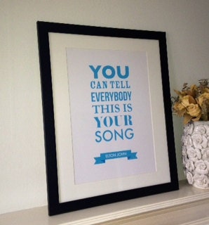 First Dance - Wedding Typographic Print A4 unframed - Song lyrics from your first dance, perfect anniversary gifts for him or for her